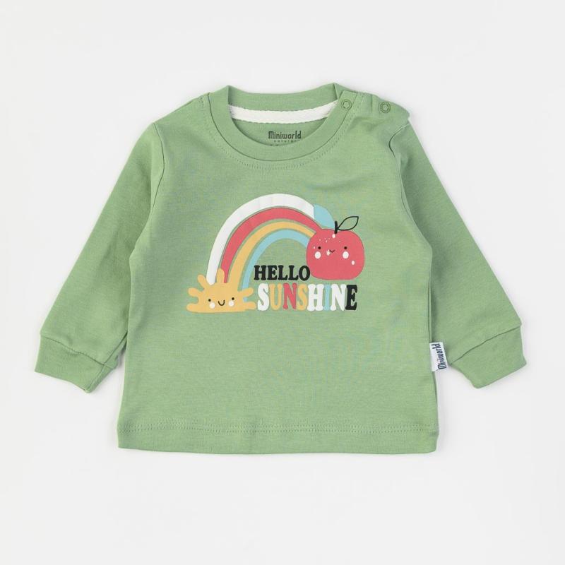 Bluză bebe Pentru fată  Miniworld Hello Sunshine  Verde