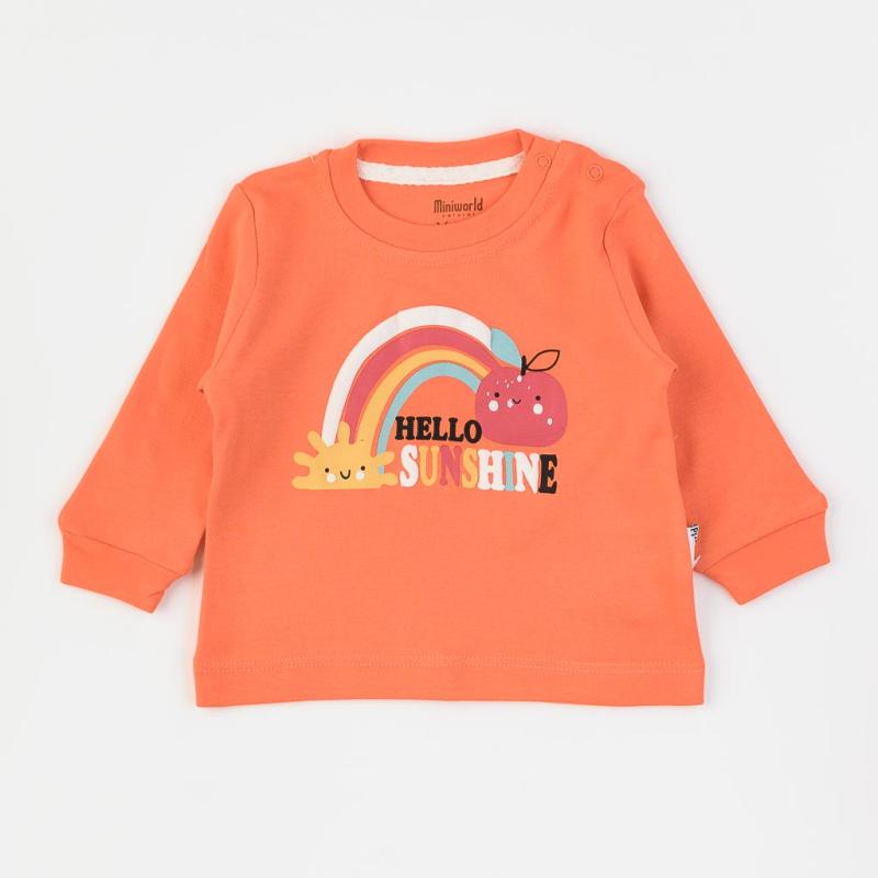 Baby blouse For a girl  Miniworld Hello Sunshine  Orange