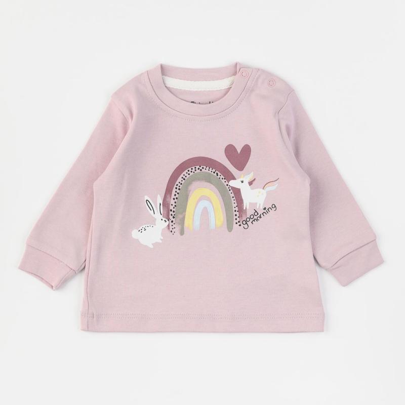 Baby blouse For a girl  Miniworld Good Morning Rainbow  Purple