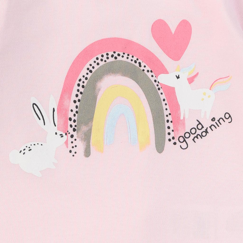 Βρεφικη μπλουζα Για Κορίτσι  Miniworld Good Morning Rainbow  Ροζε