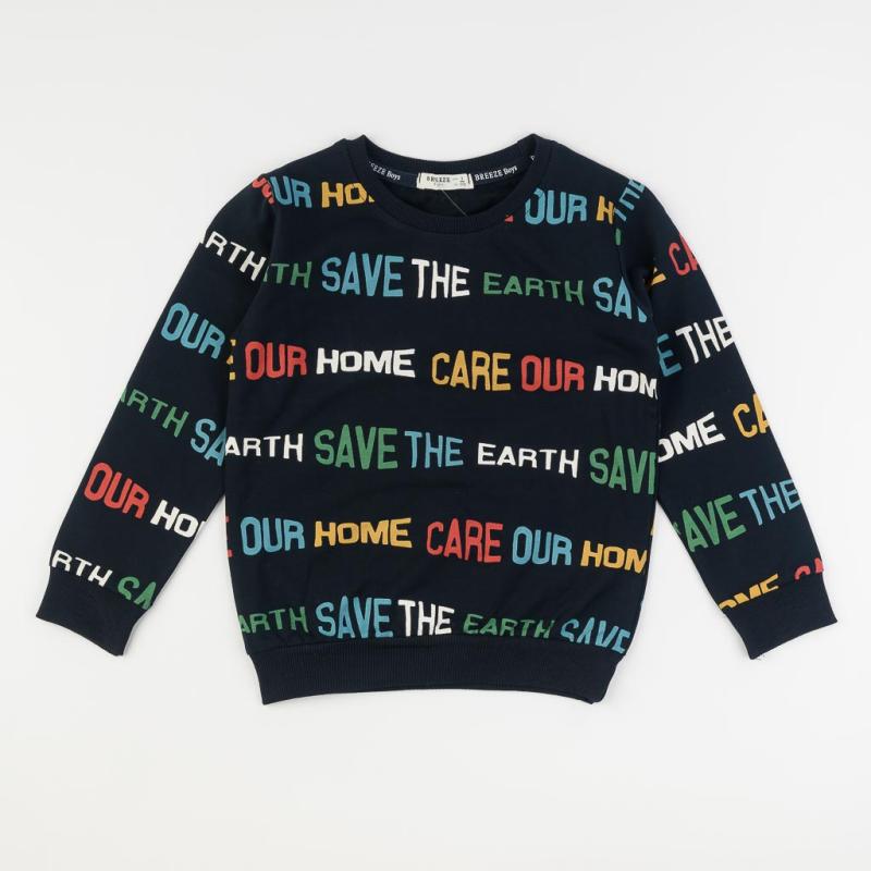Childrens blouse For a boy  Breeze Save The Earth  Dark blue