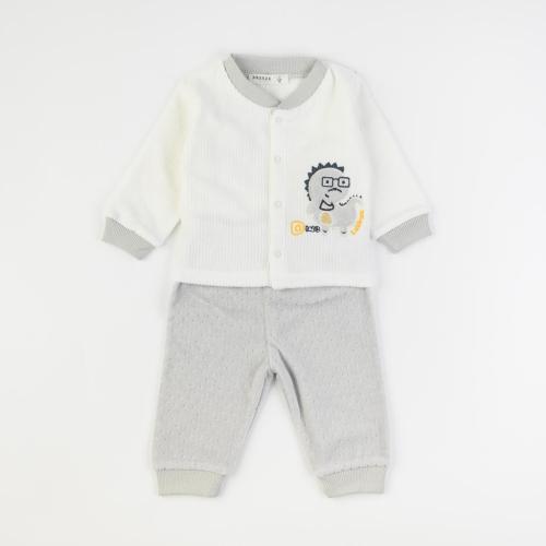 Βρεφικά σετ ρούχων Για Αγόρι aπό βελούδο  Breeze Dino Baby  Γκρί