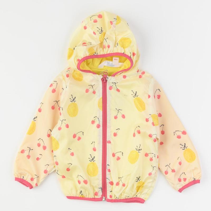 Childrens spring jacket For a girl windbreaker type  MDM Fruits  Yellow