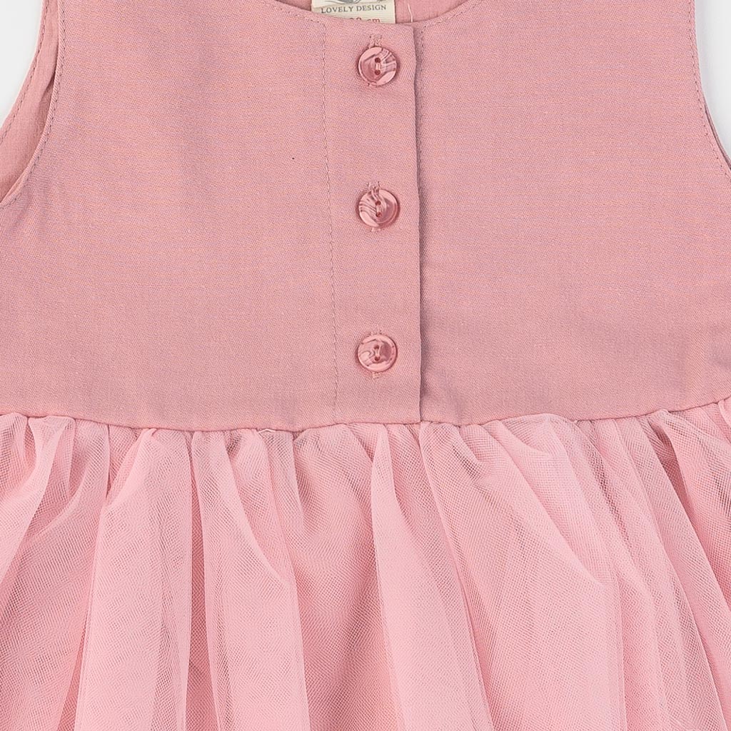 Детска рокля с тюл и яке Lilax Rose Розова