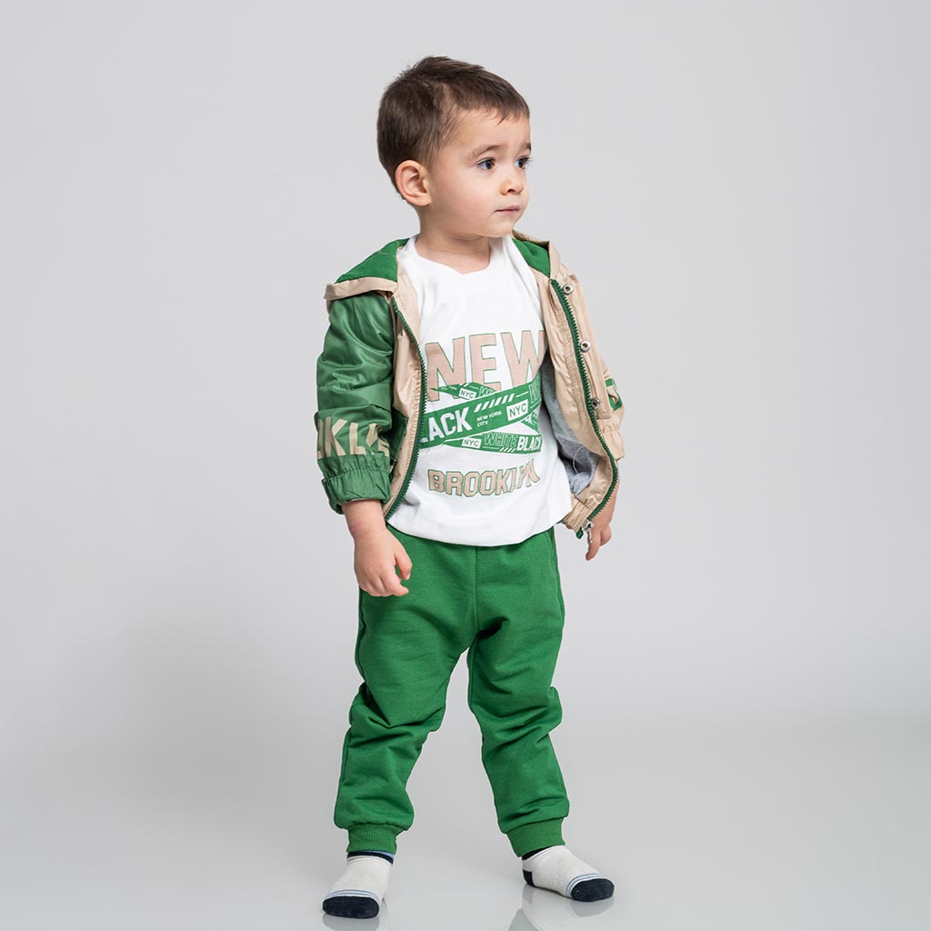 Παιδικο αθλητικο σετ Με μπουφάν στυλ αδιαβροχο  New York City  Πρασινο