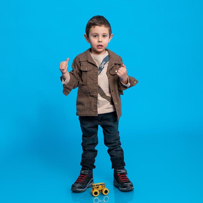 Childrens clothing set For a boy Denim jacket Shirt and Jeans  Mixbabi Brown Wave  Brown