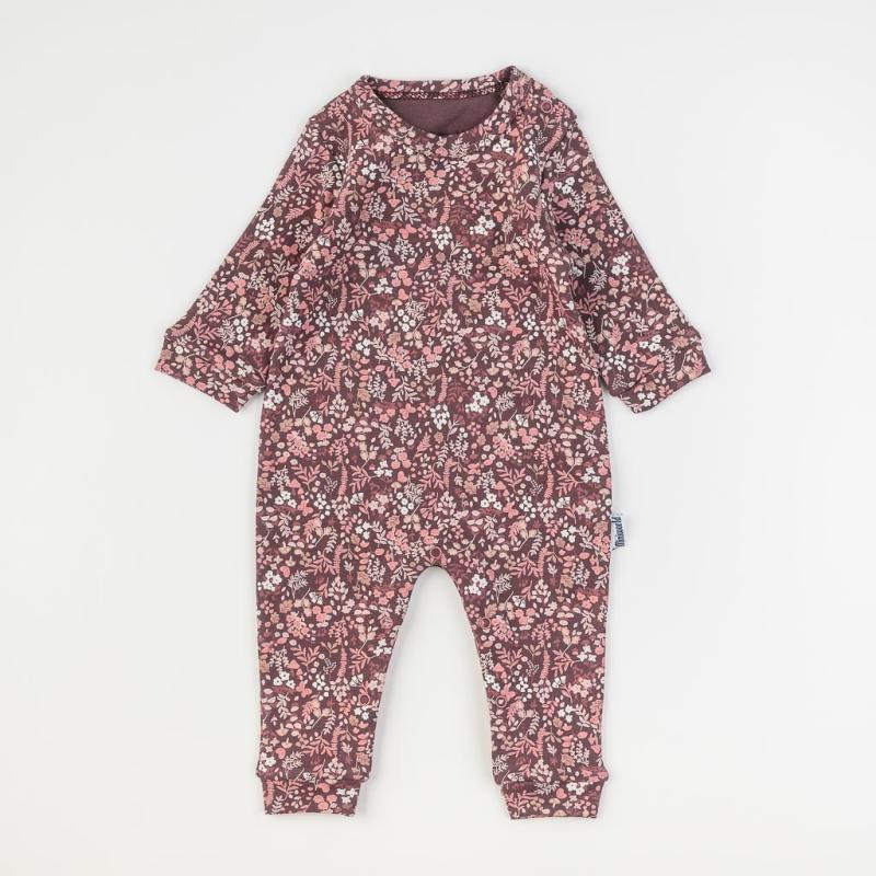 Baby overalls with long sleeves For a girl  Miniworld   So Many Flowers  Pink