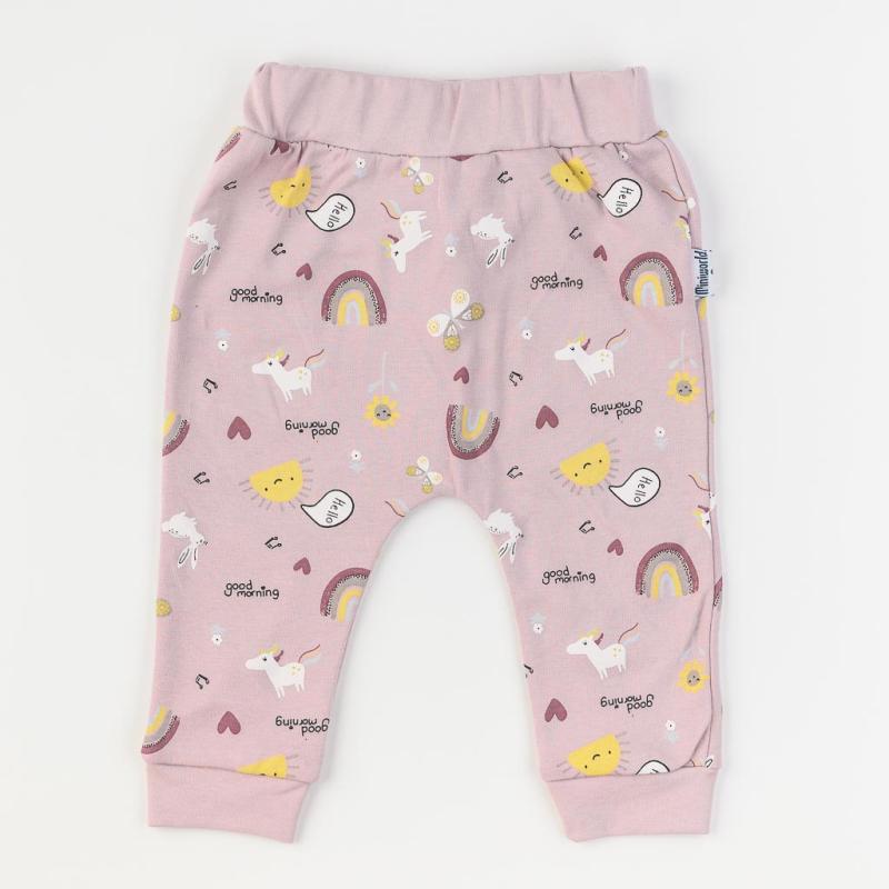 Baby pants For a girl  Miniworld Good Morning Rainbow  Purple