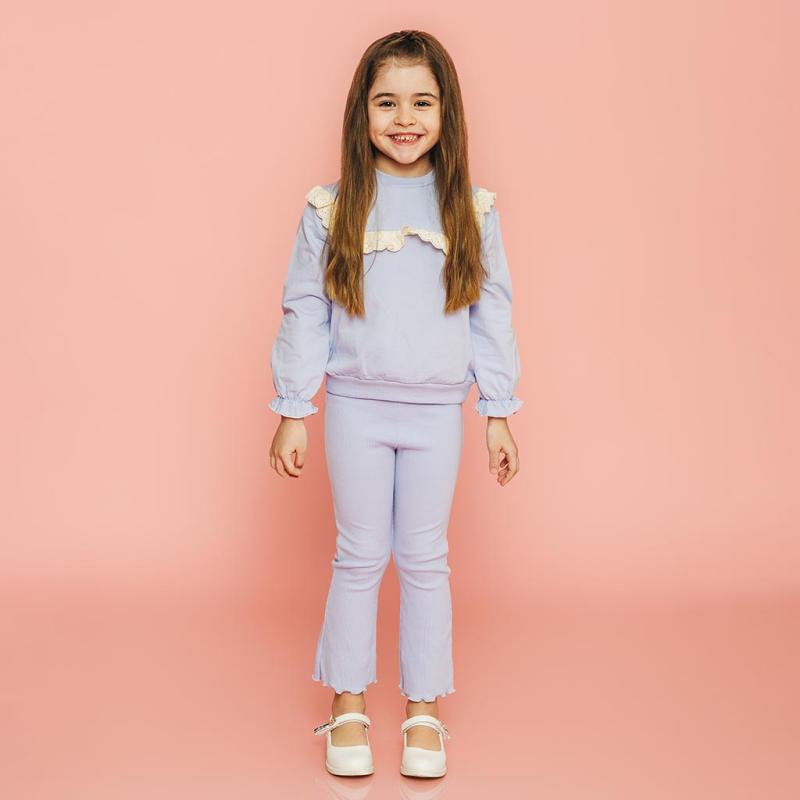 Детски комплект  момиче блузка и клинче Bupper Purple girl Лилав