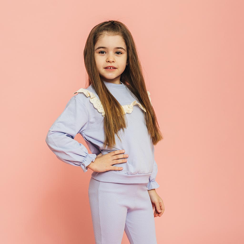 Детски комплект за момиче блузка и клинче Bupper Purple girl Лилав