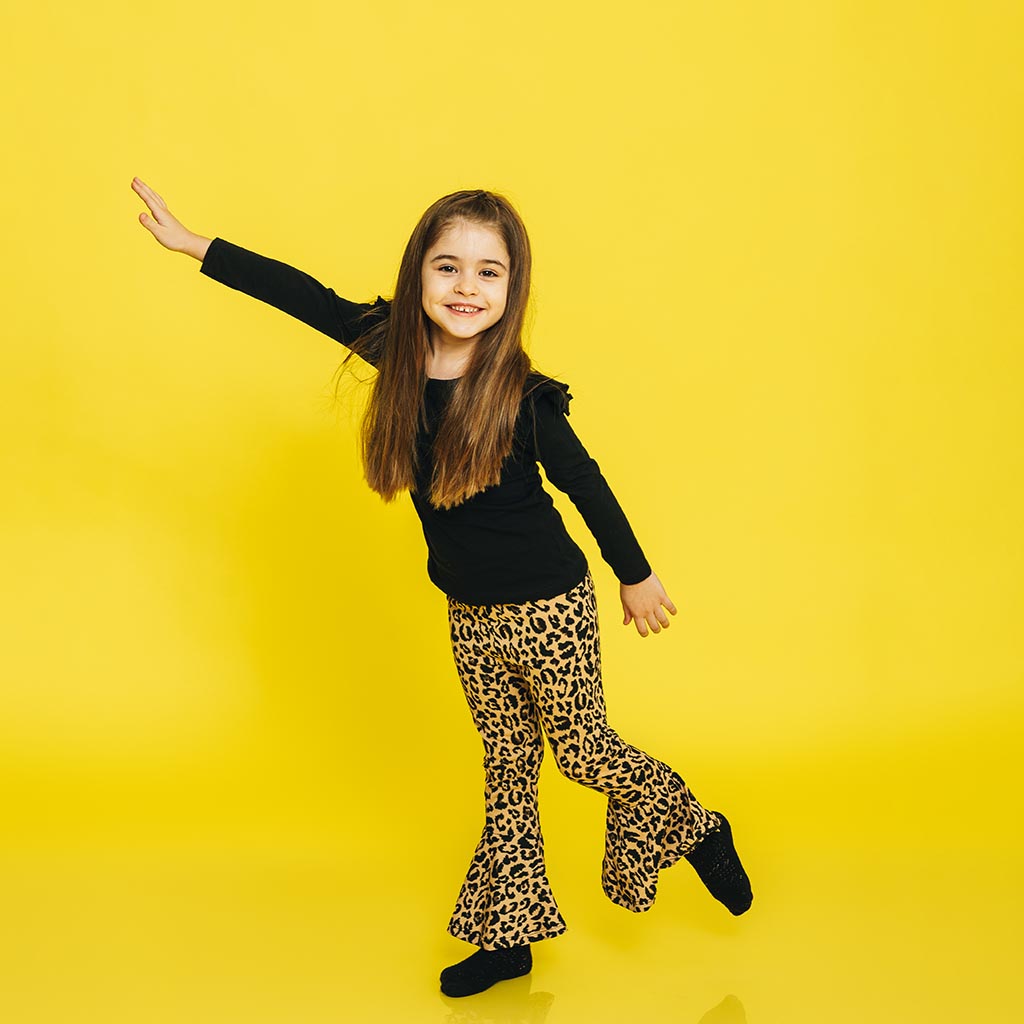 Детски комплект от трико за момиче блуза и панталон Selfie Черен