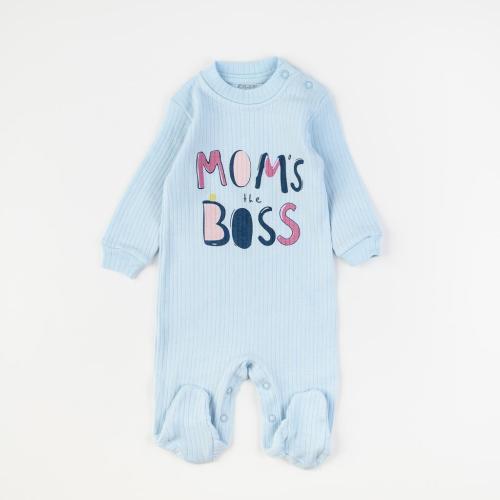 Βρεφικα φορμακια με μακρυ μανικι Για Αγόρι  Pinguu Kids   Moms Boss  Μπλε