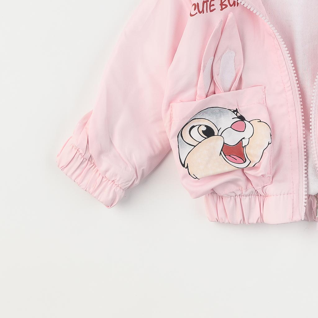 Βρεφικά σετ ρούχων Για Κορίτσι Μπουφάν μπλουζα φορμα  Cute Bunny  Ροζ