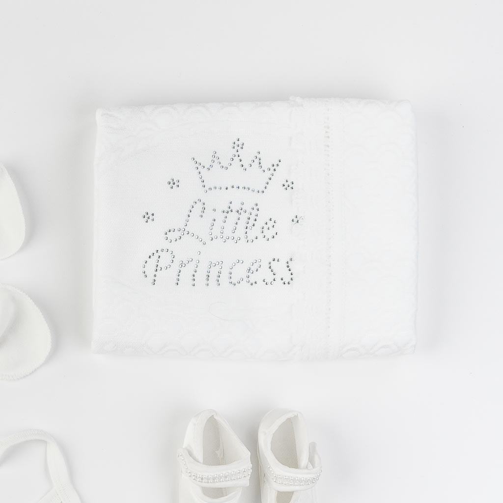 Комплект за изписване с пелена с обувки за момиче This new Princess Бял