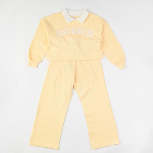 Детски спортен комплект за момиче блуза и панталон Sistahood forever Miniloox Жълт