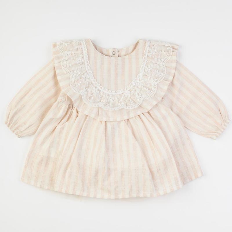 Baby dress with long sleeves  Cocoland   this pretty girl  Beige