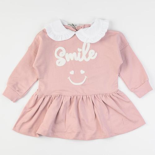 Παιδικο φορεμα με μακρυ μανικι  Eray Kids   Smile  Ροζε
