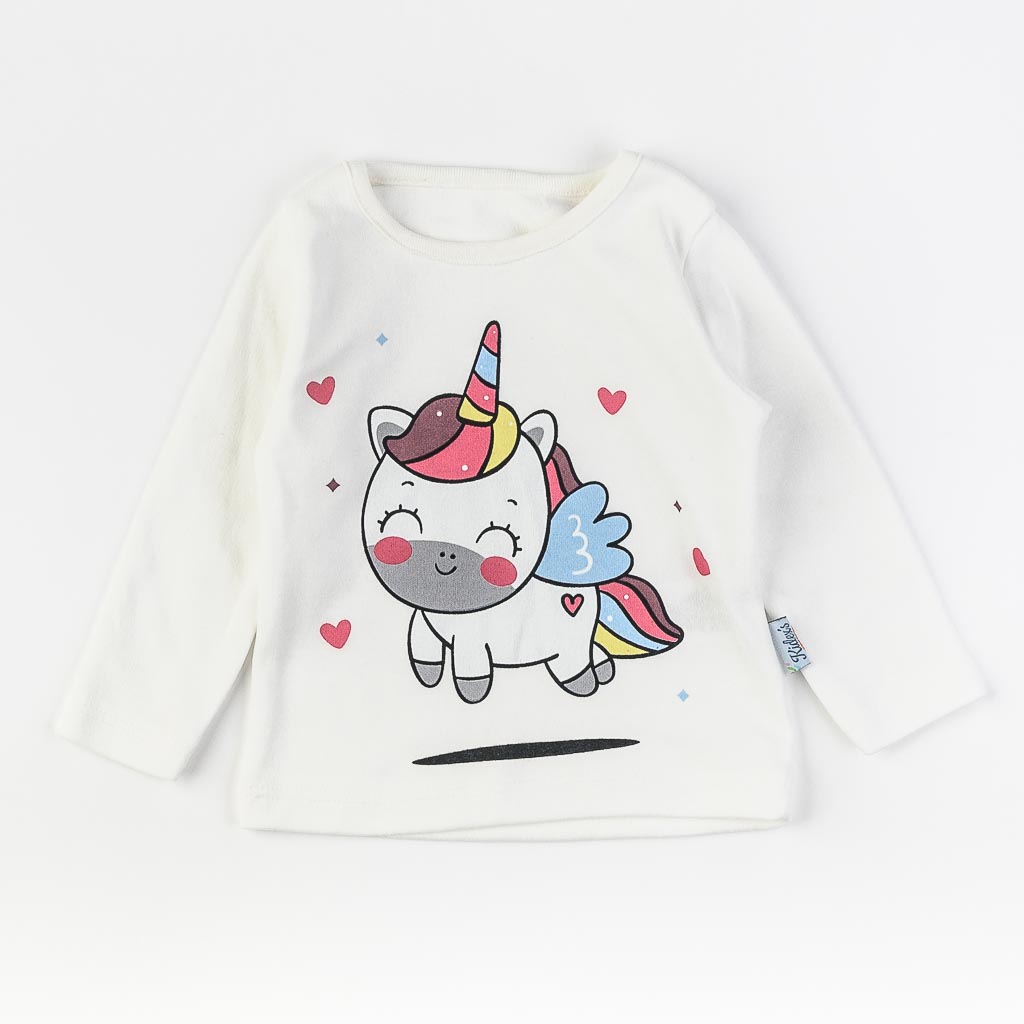 Бебешки комплект яке блуза и клин за момиче Kididexs Unicorn Розов
