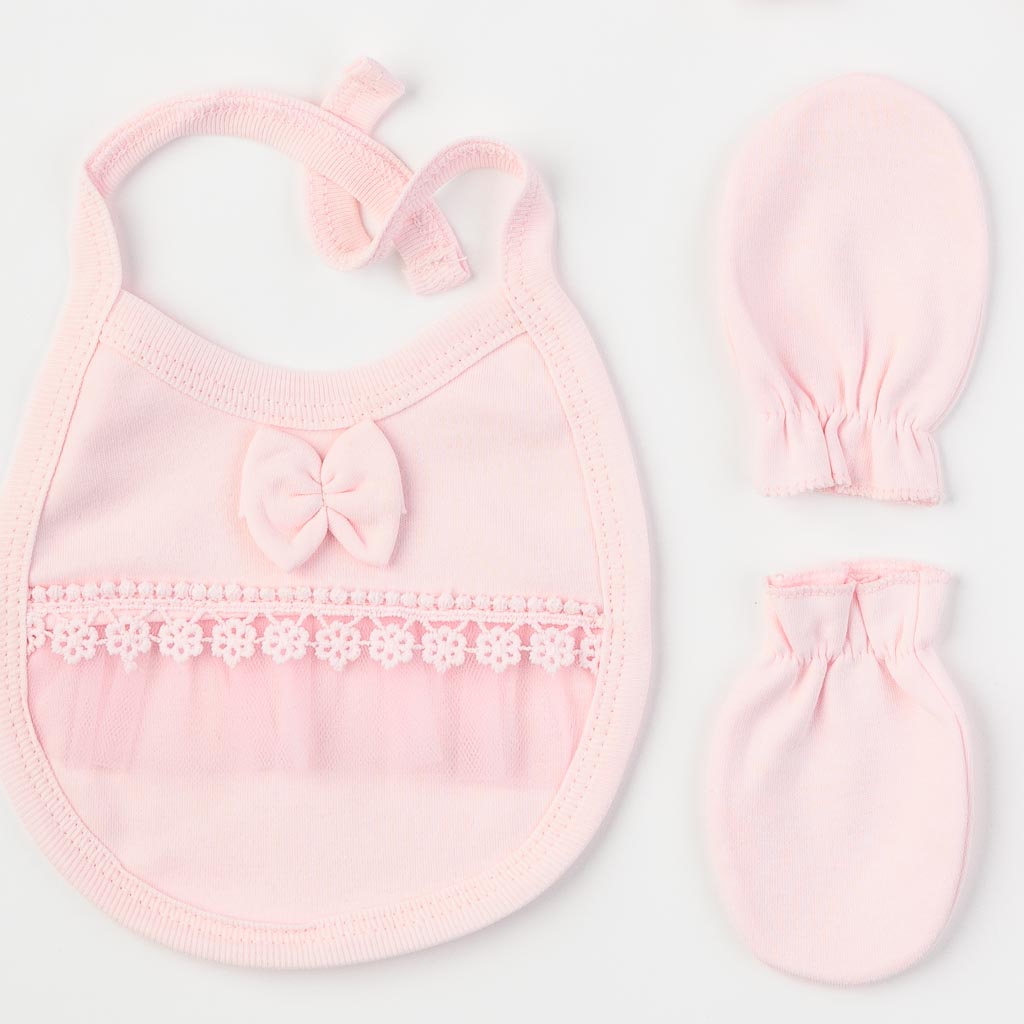 Комплект за новородено момиче 5 части Mini Born Like a Princess Розов