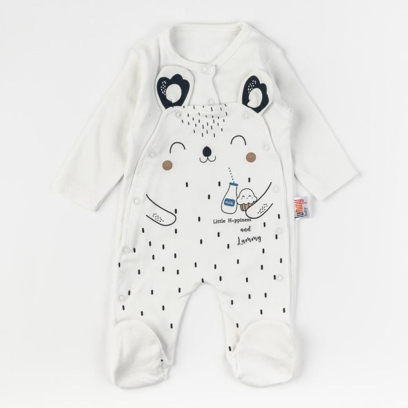 Baby overalls with long sleeves  Lummy Milk baby  White