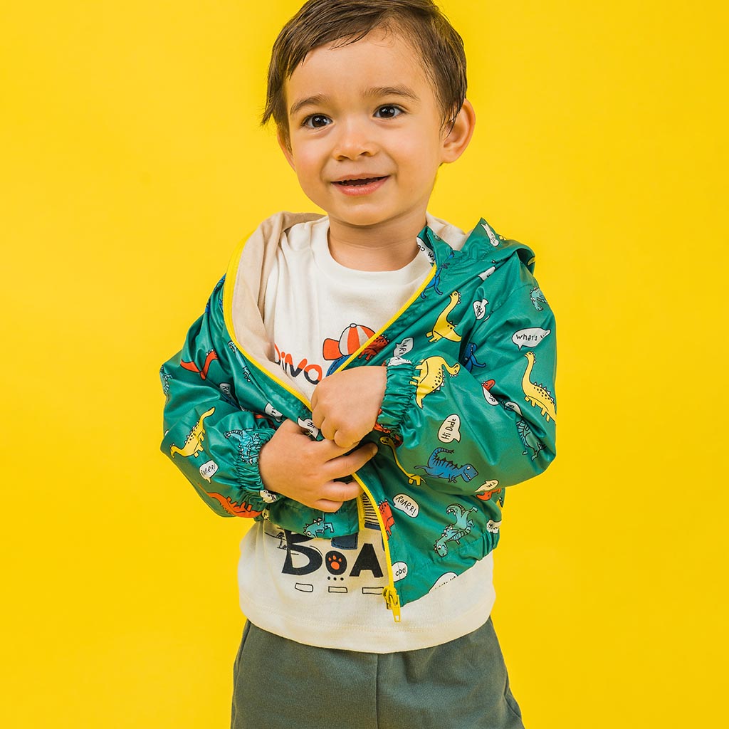 Бебешки комплект яке блуза и панталон Kidex Baby Dino Зелен