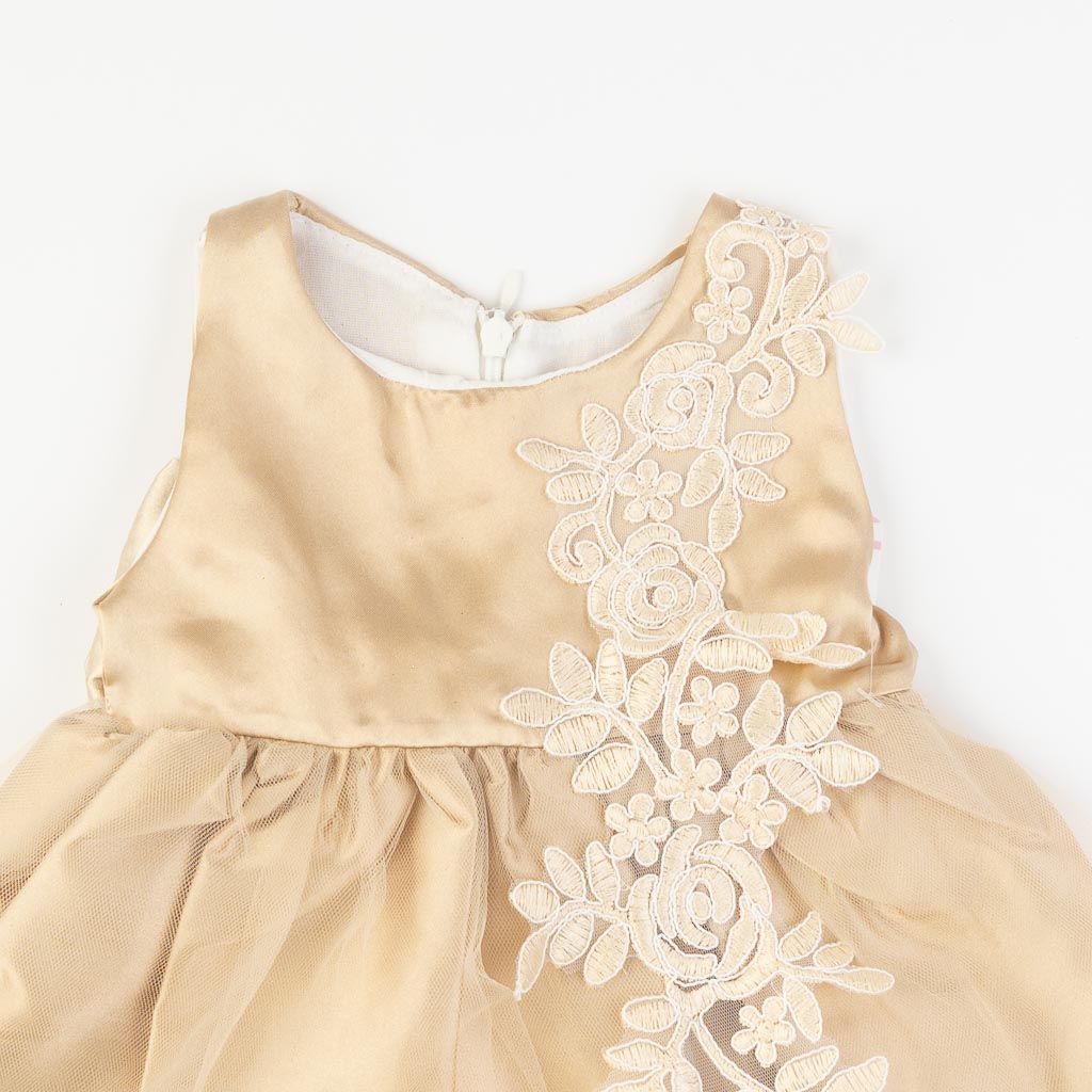 Бебешка официална рокля с дантела Amante Classic Златиста