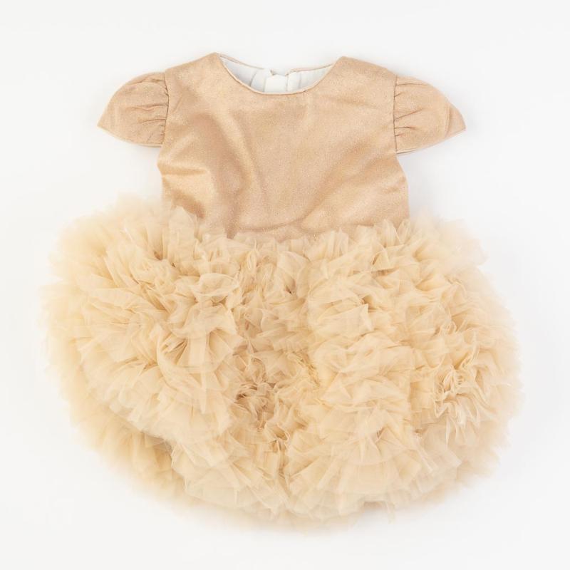 Childrens formal dress with tulle and ribbon  Amante  Golden