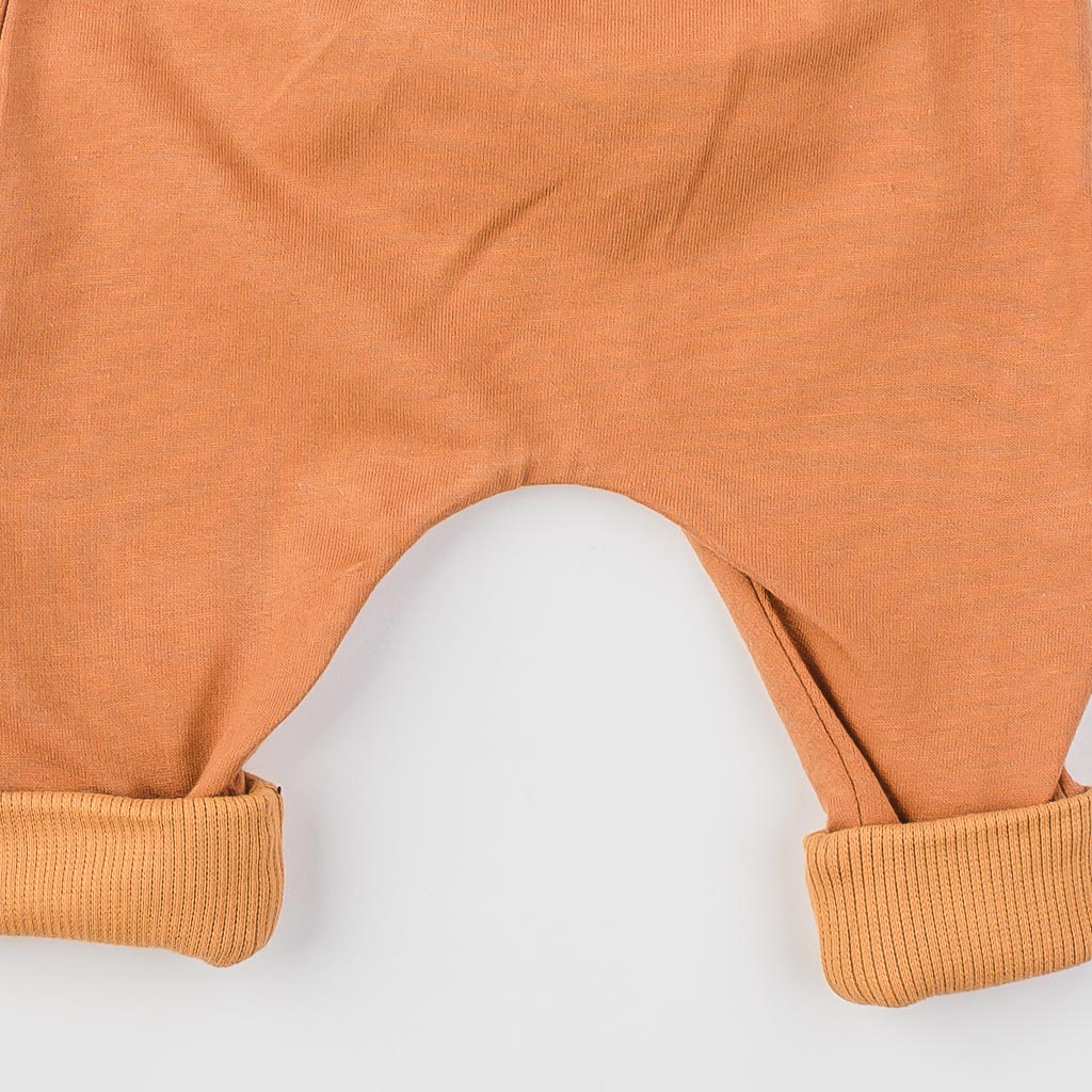 Βρεφικά σετ ρούχων Αθλητική μπλούζα παντελονακι με Κορμακι Για Αγόρι  Mini Pakel   My Dude Teddy  Καφε