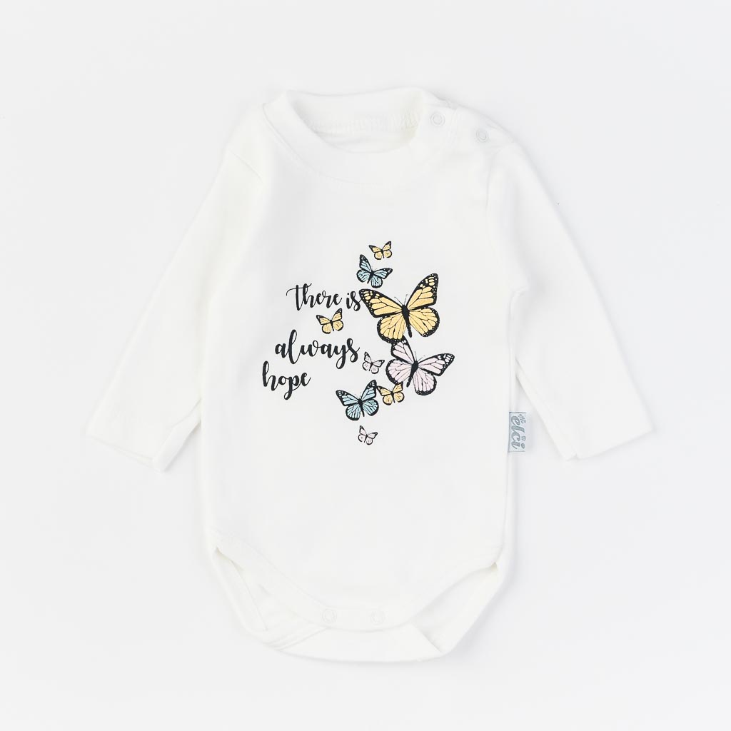 Бебешки комплект от 3 части за момиче Elci Baby Butterflies Розов