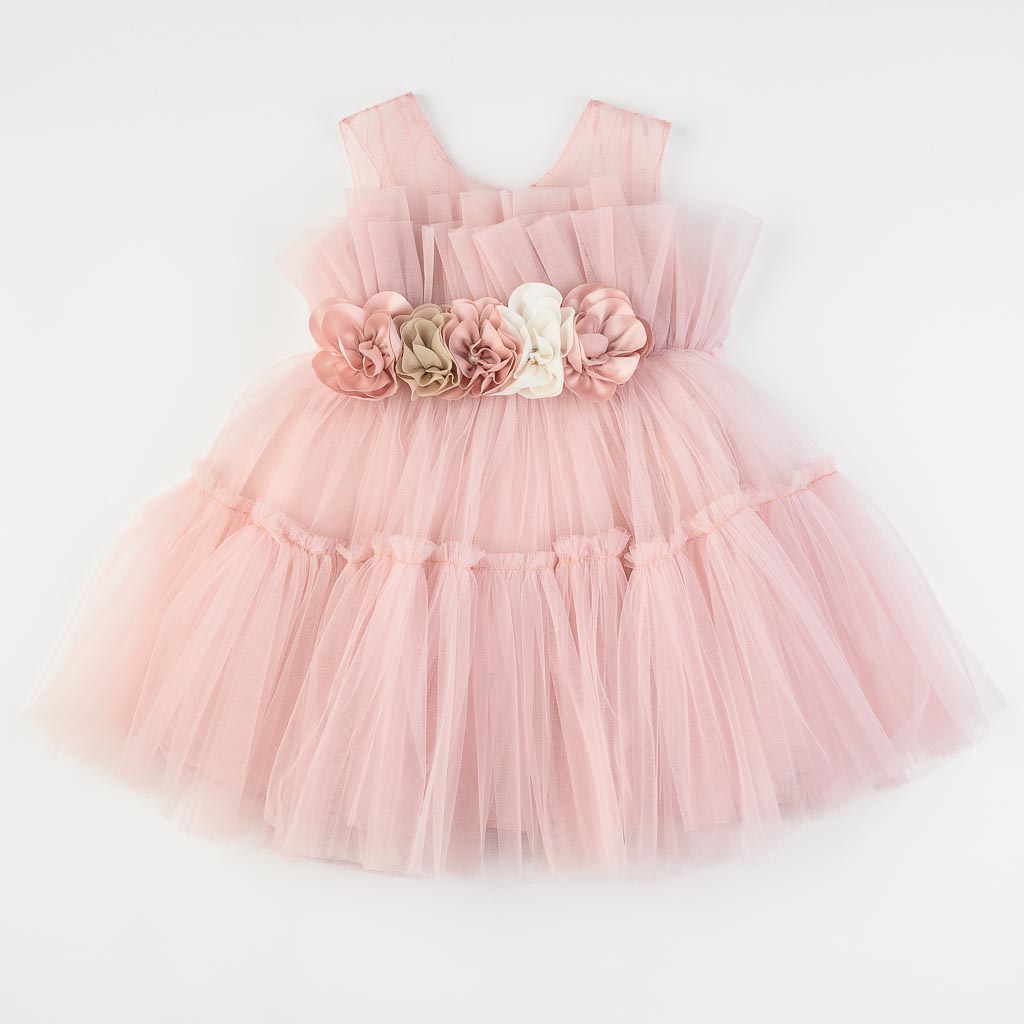 Childrens formal dress with tulle  Ayisig Pink Lady  Pink