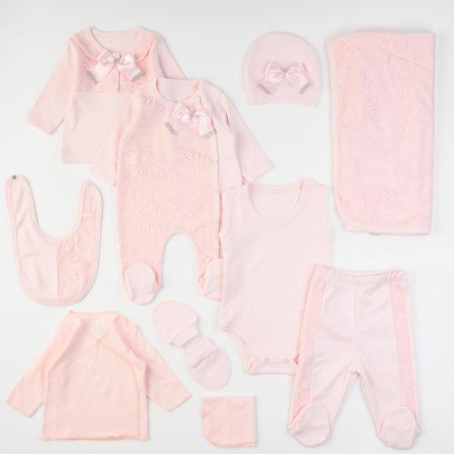 Βρεφικό σετ νεογέννητου με κουβερτουλα Για Κορίτσι  Tafyy Simple  10 τεμαχια Ροζ
