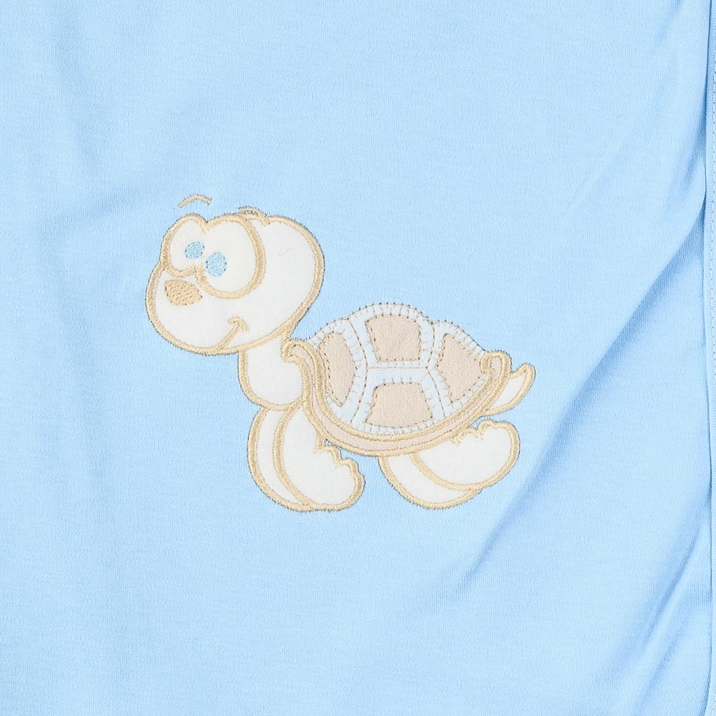 Бебешка пелена за момче Turtle Blue 90x90. cm. Синя