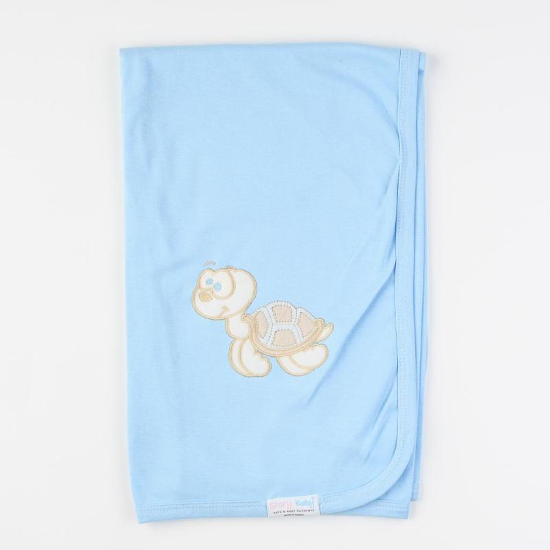 Baby blanket For a boy  Turtle Blue   90x90.   cm.  Blue