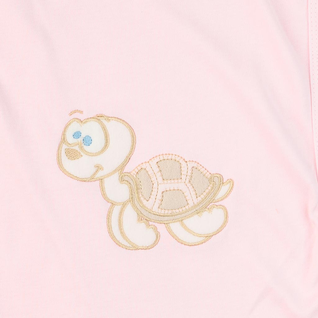 Бебешка пелена за момиче Turtle Pink 90x90. cm. Розова