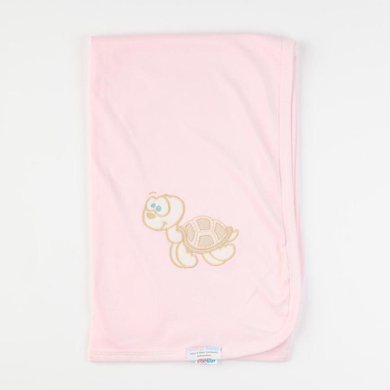 Бебешка пелена  момиче Turtle Pink 90x90. cm. Розова