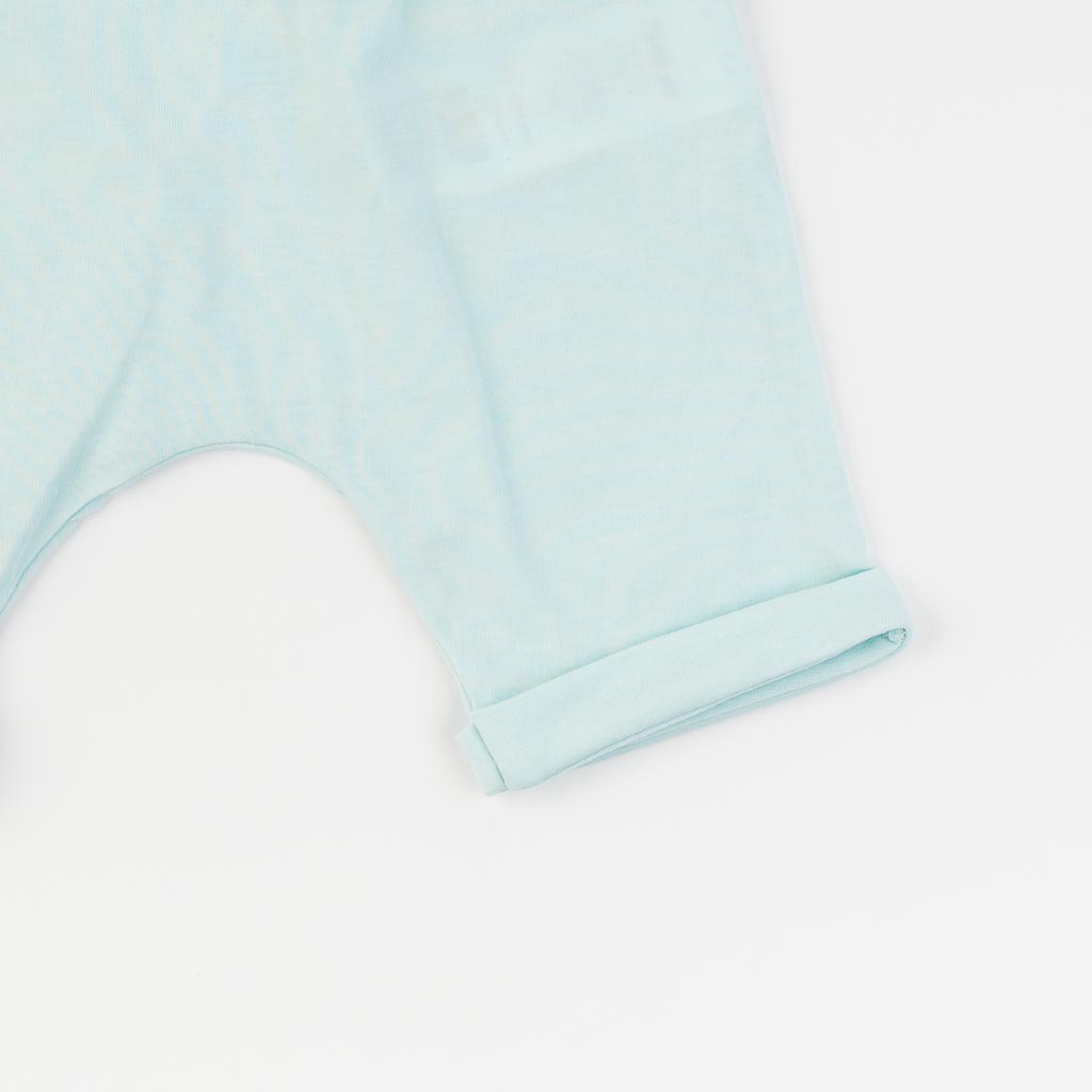Бебешки комплект за момче тениска и къси панталонки Miniworld Happy Time Син