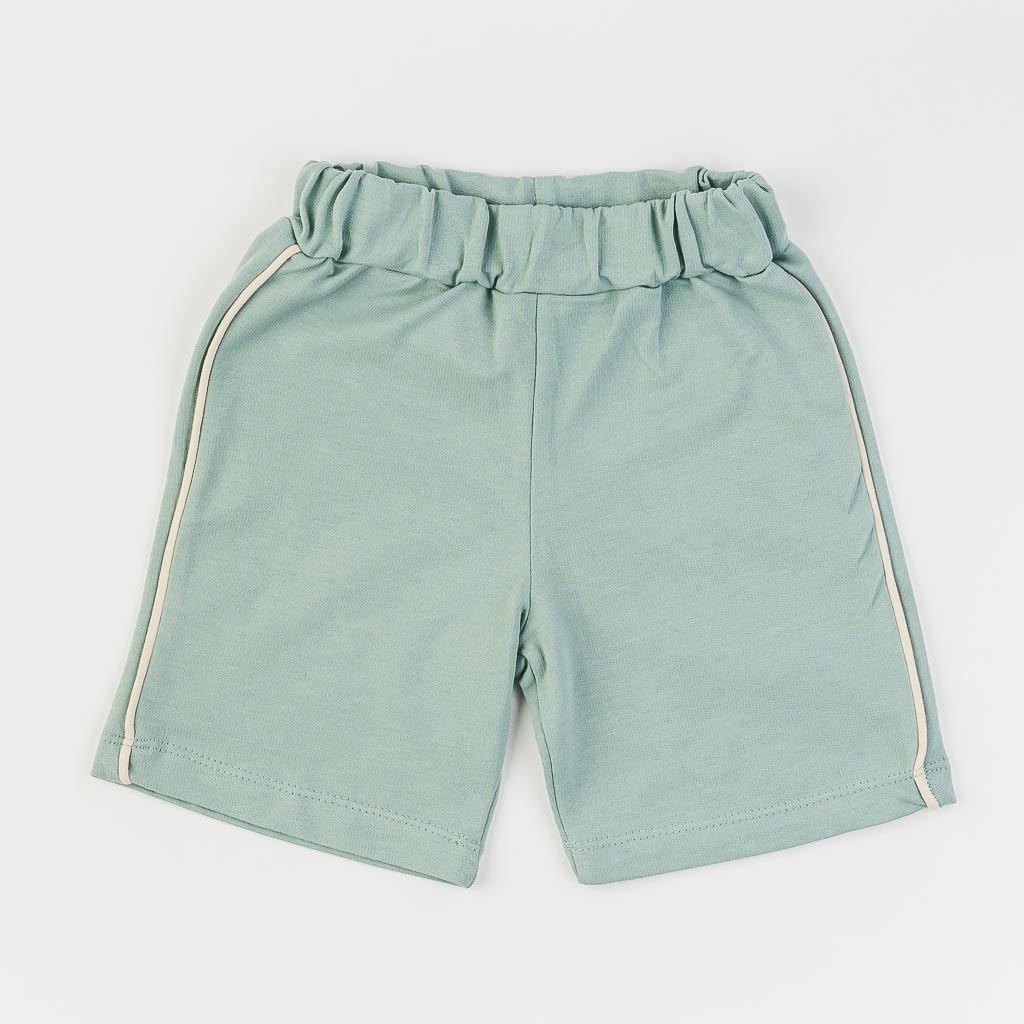 Детски комплект за момче тениска и къси панталонки Miniworld Cabin Зелен