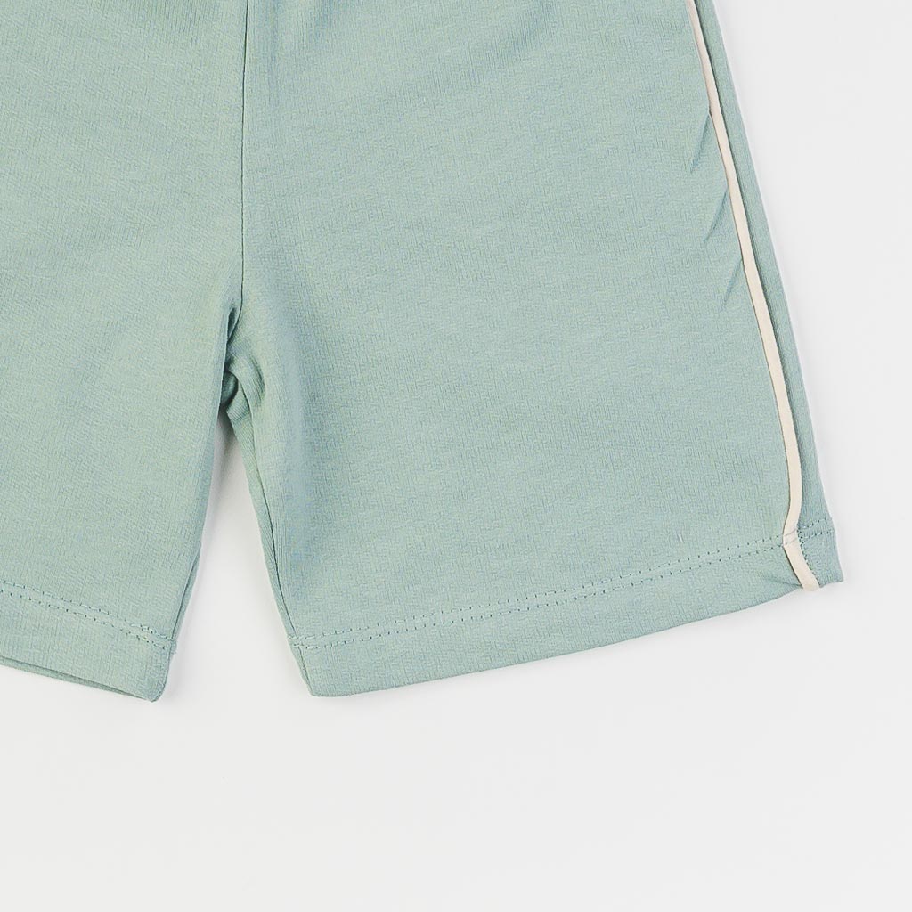 Детски комплект за момче тениска и къси панталонки Miniworld Cabin Зелен