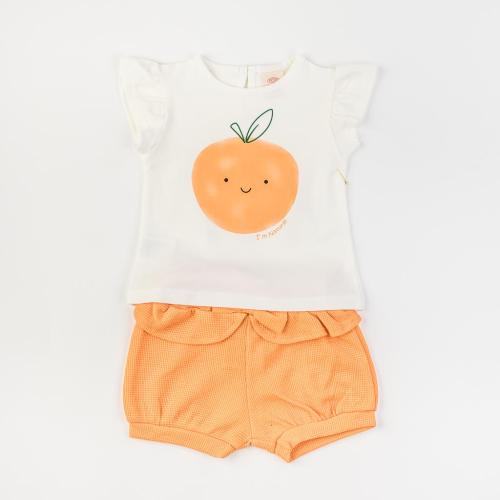 Βρεφικά σετ ρούχων Για Κορίτσι κοντο μανικι και κοντο παντελονι  Bupper   Im Natural  Πορτοκαλη