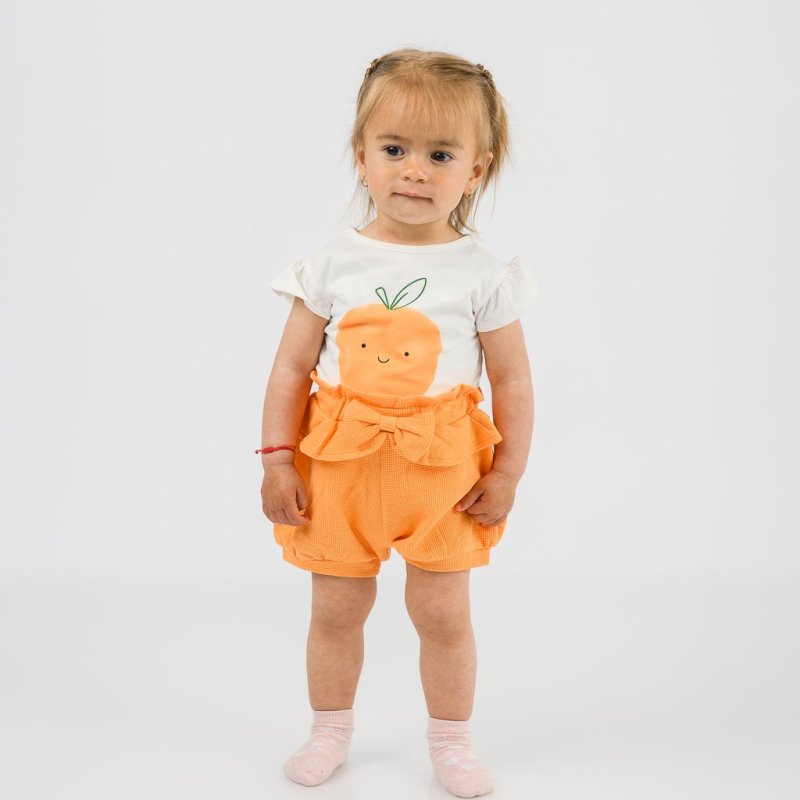 Kojenecká souprava Pro dívky tričko a šortky  Bupper   Im Natural  Oranžový