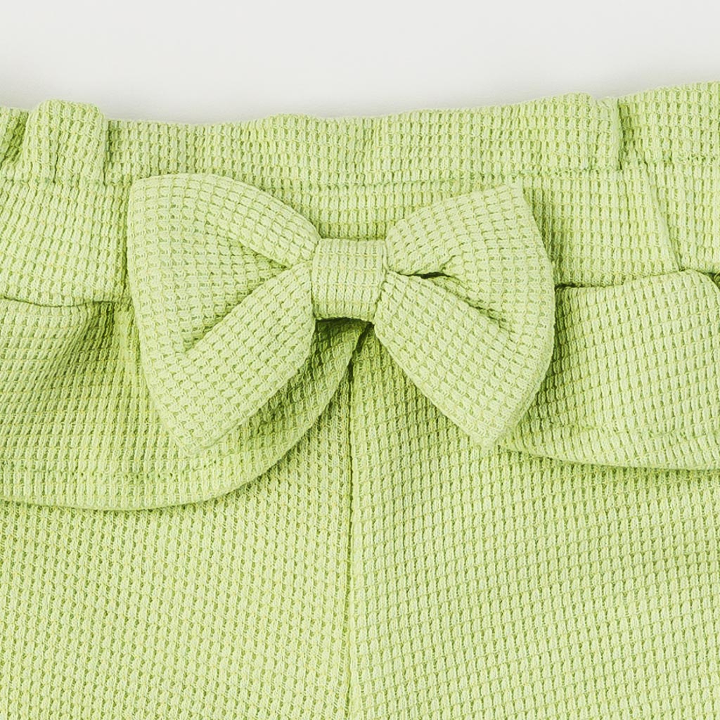 Бебешки комплект за момиче тениска и къси панталонки Bupper Im Natural Зелен