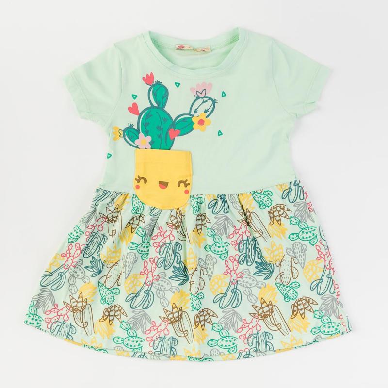 child dress with short sleeves from leotards  Pengim Hello Mrs. Cactus  Green