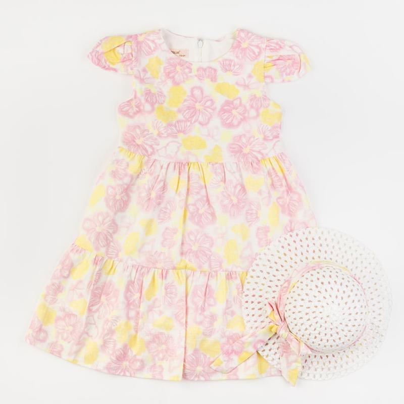 child dress with a hat  Gomzelim   Flowers  Pink