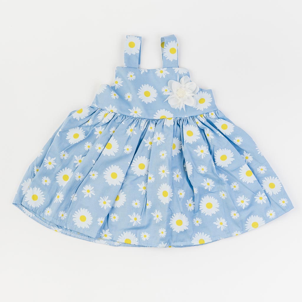 Детска рокля с панделка Piccola Daisy Синя