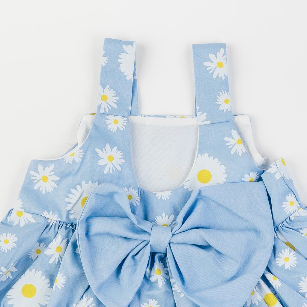 Детска рокля с панделка Piccola Daisy Синя