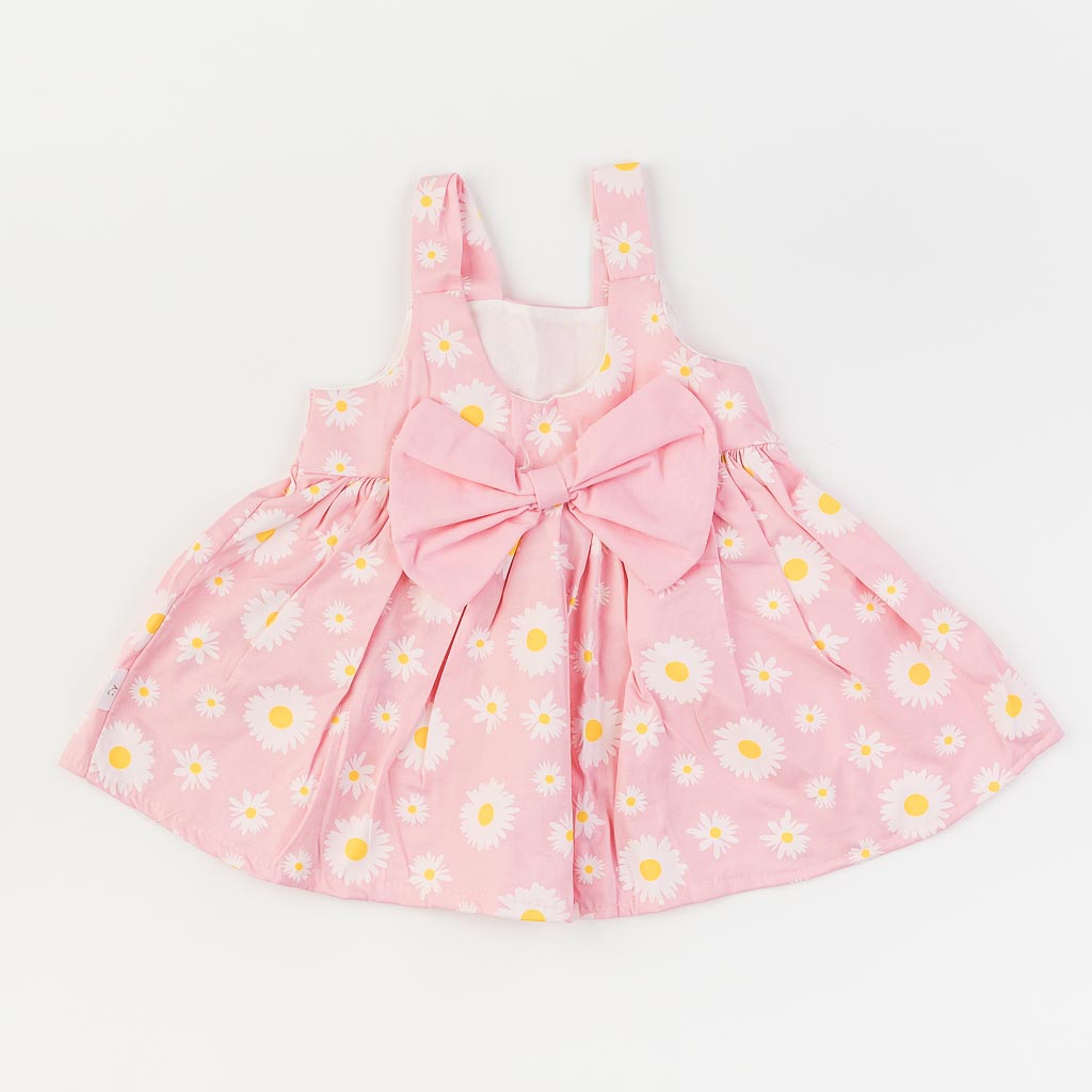 Детска рокля с панделка Piccola Daisy Розова