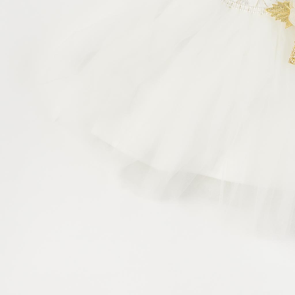 Βρεφικο επισημο φορεμα με κοντο μανικι με μπολερο  Bulsen Golden Baby Rose   ασπρα