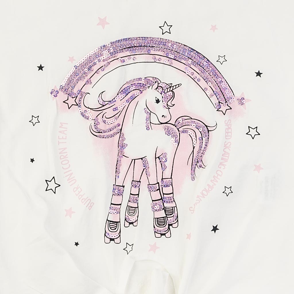Детски комплект тениска и пола Bupper Unicorn Team Розов