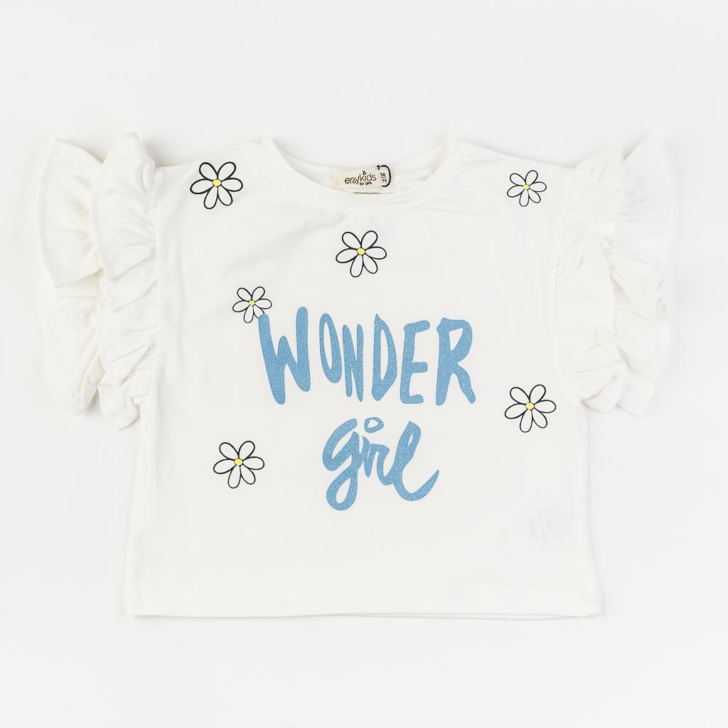 Παιδικό σετ Κοντομάνικη μπλούζα με Φούστα  Eray Kids Wonder Girl. Син