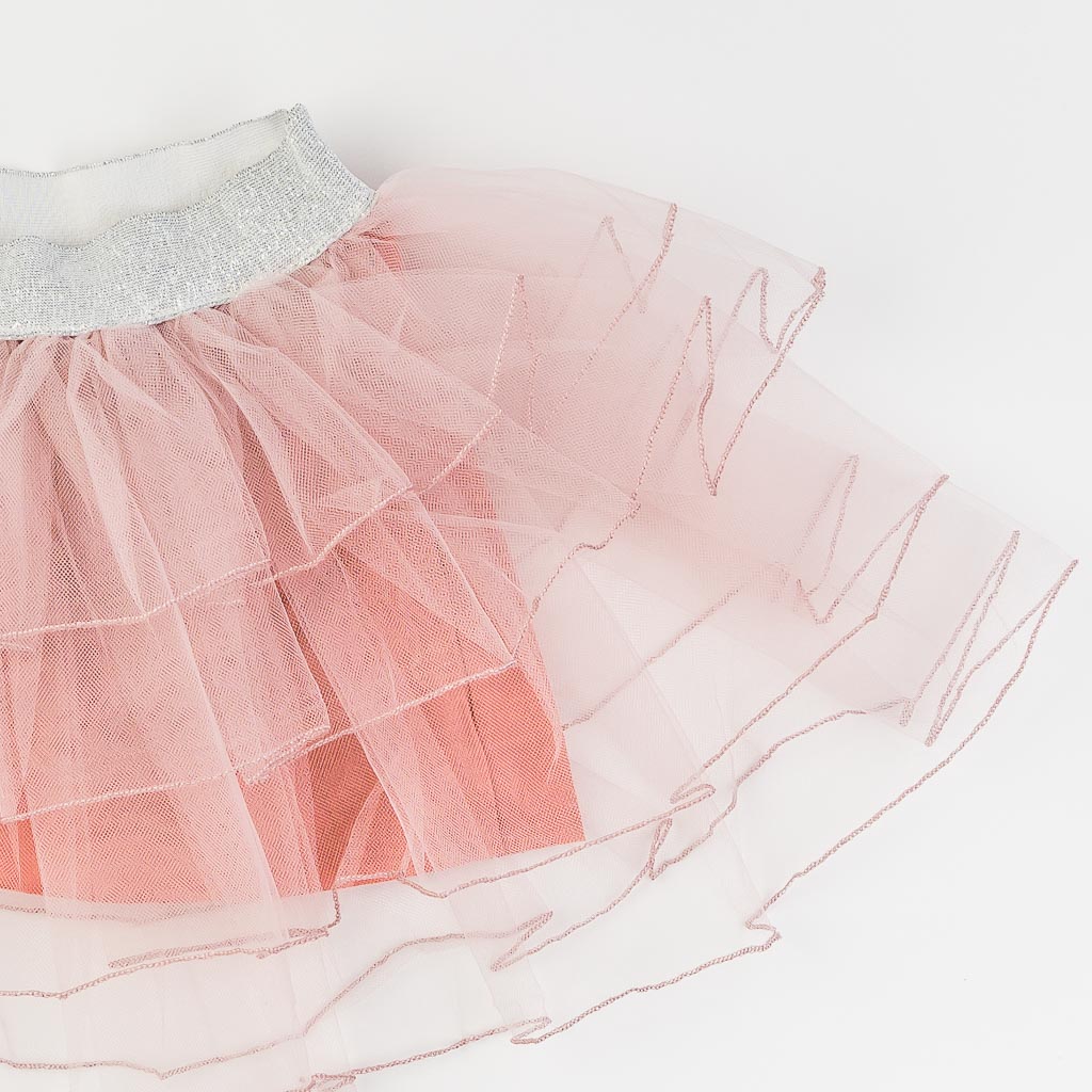 Παιδικό σετ Κοντομάνικη μπλούζα Φούστα με Γιλέκο  Donino Chic  Ροζ